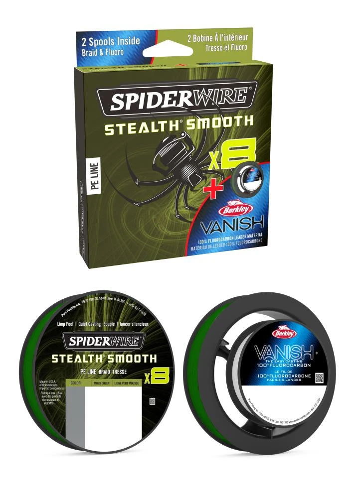 SPIDERWIRE Stealth Smooth 8x Braid And FC Duo Spool 3 SPIDERWIRE Stealth Smooth 8x Braid And FC Duo Spool