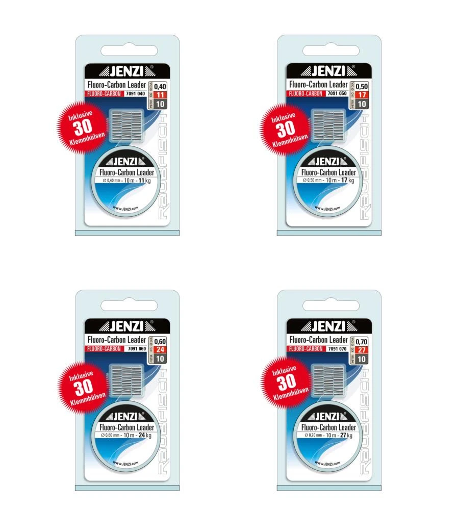 Jenzi Fluorocarbon Vorfachschnur Inkl. Klemm-Hülsen 4 Jenzi Fluorocarbon Vorfachschnur Inkl. Klemm-Hülsen – Bild 2